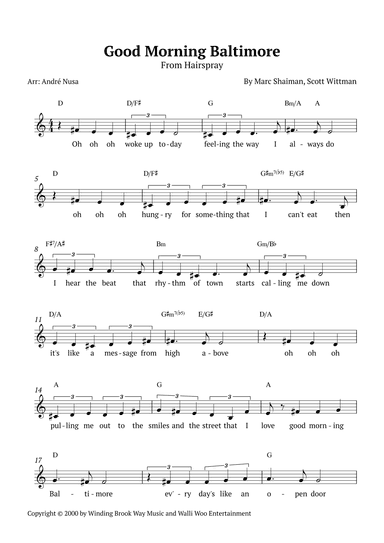 Good Morning Baltimore (arr. André Nusa)