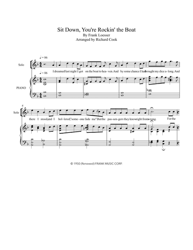 Sit Down You're Rockin' The Boat (arr. Richard Cook)