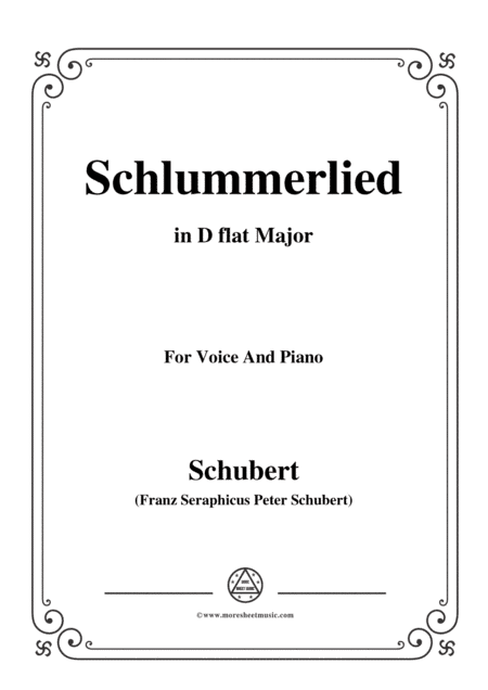 Schubert-Schlummerlied,in D flat Major,Op.24 No.2,for Voice and Piano (arr. MSM)
