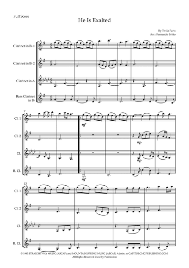 He Is Exalted (arr. Fernando Britto)