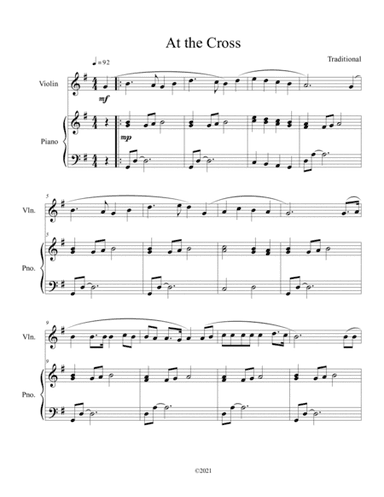 At the Cross (violin solo) with optional piano accompaniment (arr. B. C. Dockery)