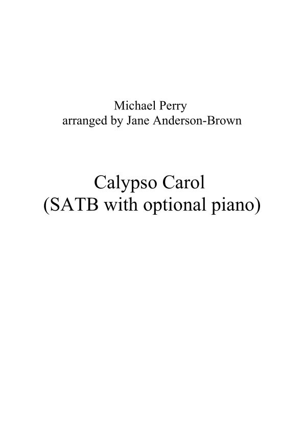 Calypso Carol (arr. Jane Anderson-Brown)