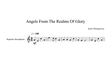 Angels From The Realms Of Glory - James Montgomery (Soprano Sax) (arr. Digital Book Music)
