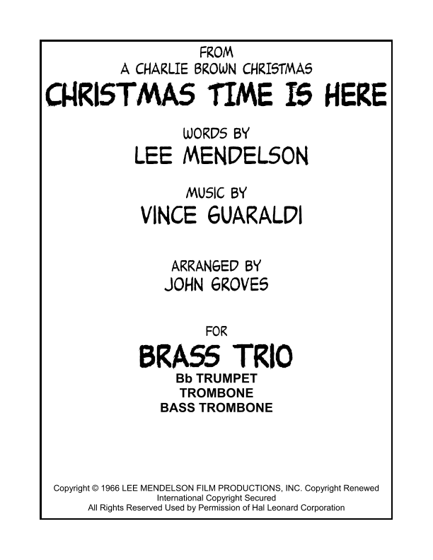 Christmas Time Is Here (arr. John Groves)