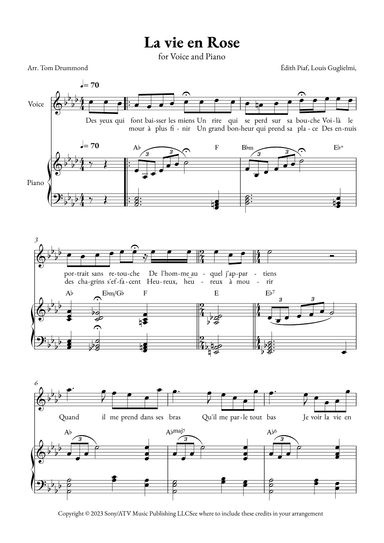 La Vie En Rose (arr. Tom Drummond)