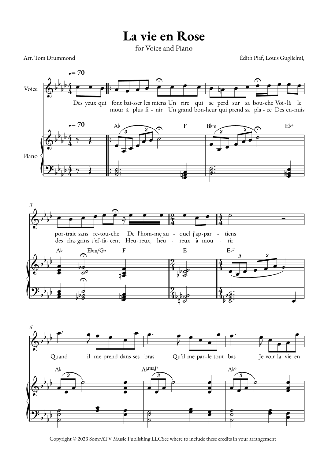 La Vie En Rose (arr. Tom Drummond)