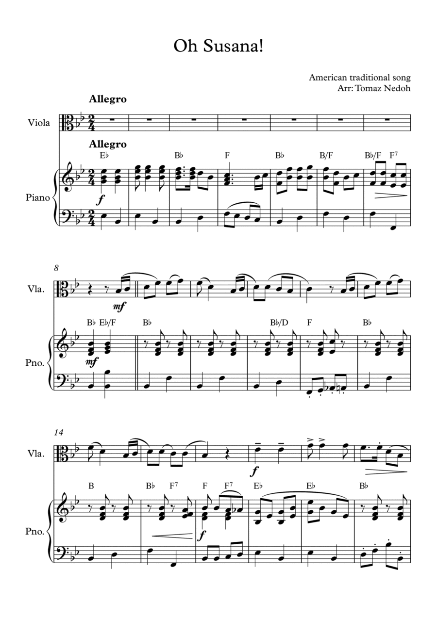 Oh Susana (arr. Tomaz Nedoh)