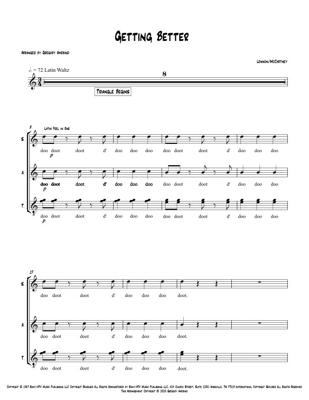 Getting Better (arr. Gregory Amerind)