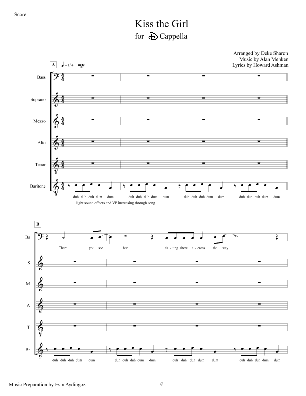 Kiss The Girl (arr. Deke Sharon)