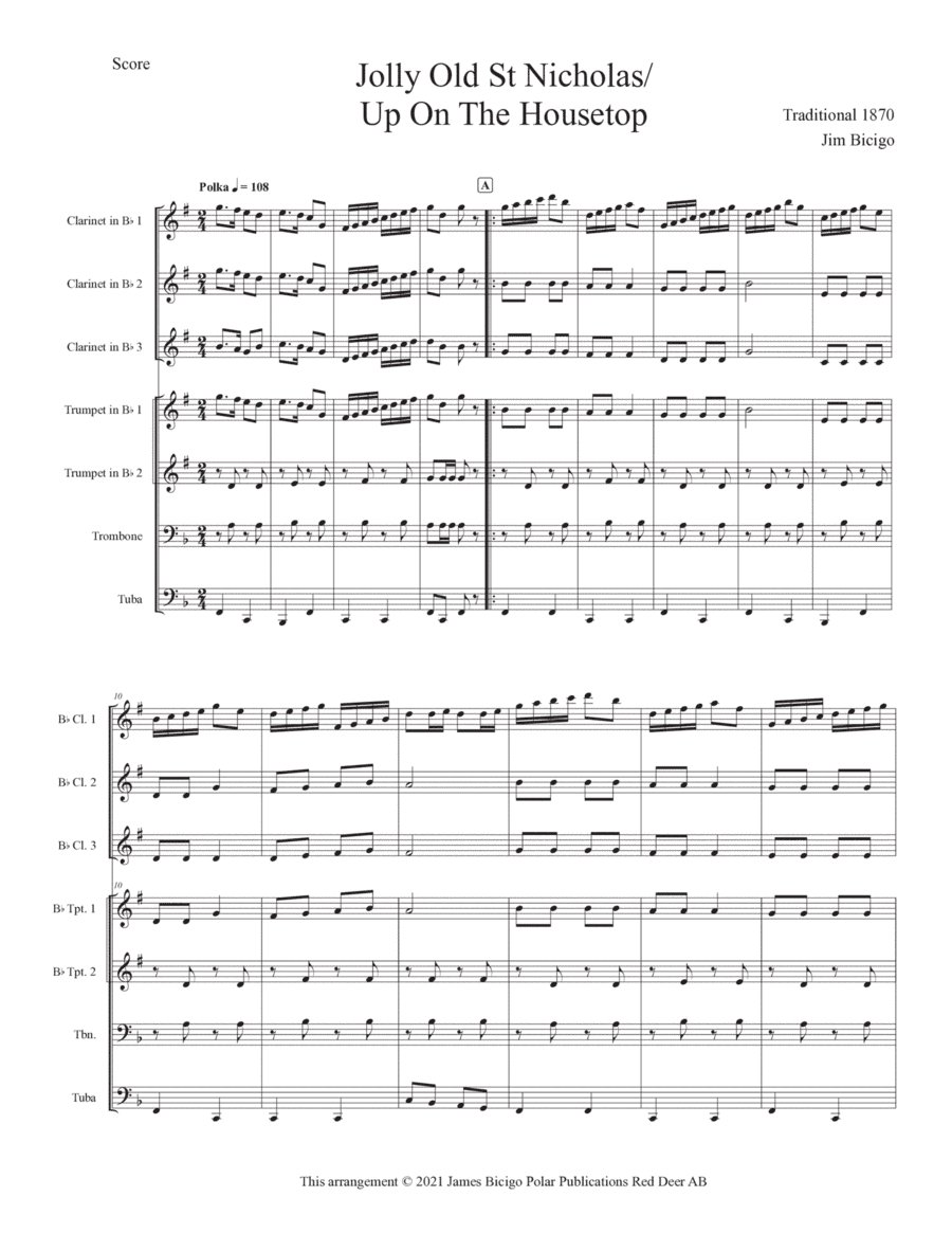 Jolly Old St Nicholas/Up On the Houstop Polka (arr. Jim Bicigo)