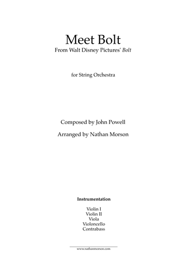 Meet Bolt (arr. Nathan Morson)