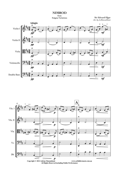 Nimrod, from Enigma Variations, by Sir Edward Elgar. Arranged for String Orchestra by Adrian Mansukh (arr. Adrian Mansukhani)