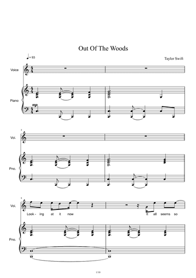 Out Of The Woods (arr. Taylor Swift)