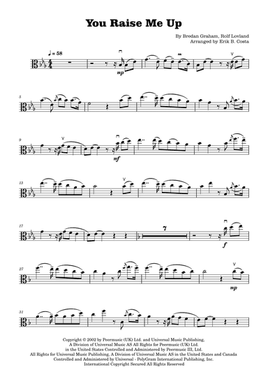 You Raise Me Up (arr. Erik B. Costa)