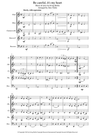 Be Careful, It's My Heart (arr. Alex Tinlin)