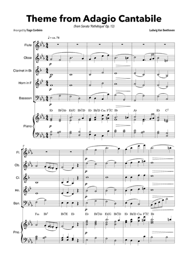 Theme From Adagio Cantabile (from Sonata 'Pathétique' Op.13) (arr. Tiago Cordeiro)