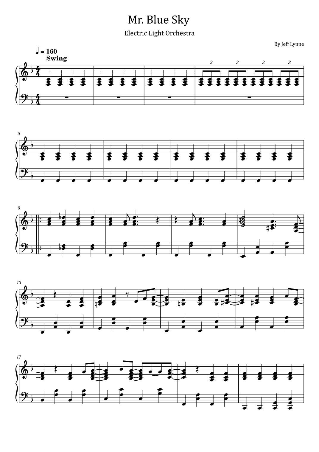 Mr. Blue Sky (arr. poon)