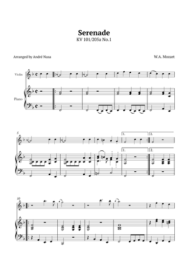 Serenade KV 101 250a No.1 (arr. André Nusa)