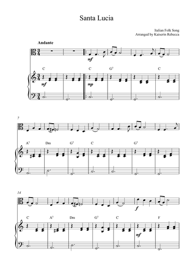 Santa Lucia (arr. Kaiserin Rebecca)