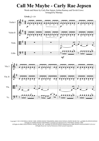 Call Me Maybe (arr. Marmpy Music Ltd)