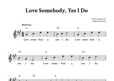 Love Somebody, Yes I Do - Lead Sheet (A Major) (arr. Yuri Noronha)