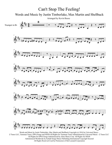 Can't Stop The Feeling  from TROLLS (arr. Kevin Busse)
