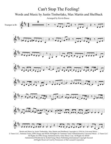 Can't Stop The Feeling  from TROLLS (arr. Kevin Busse)
