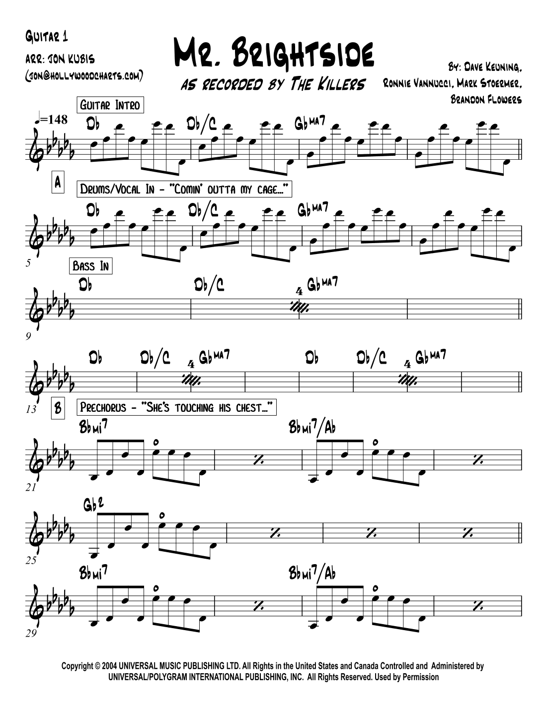 Mr. Brightside (arr. Jon Kubis)