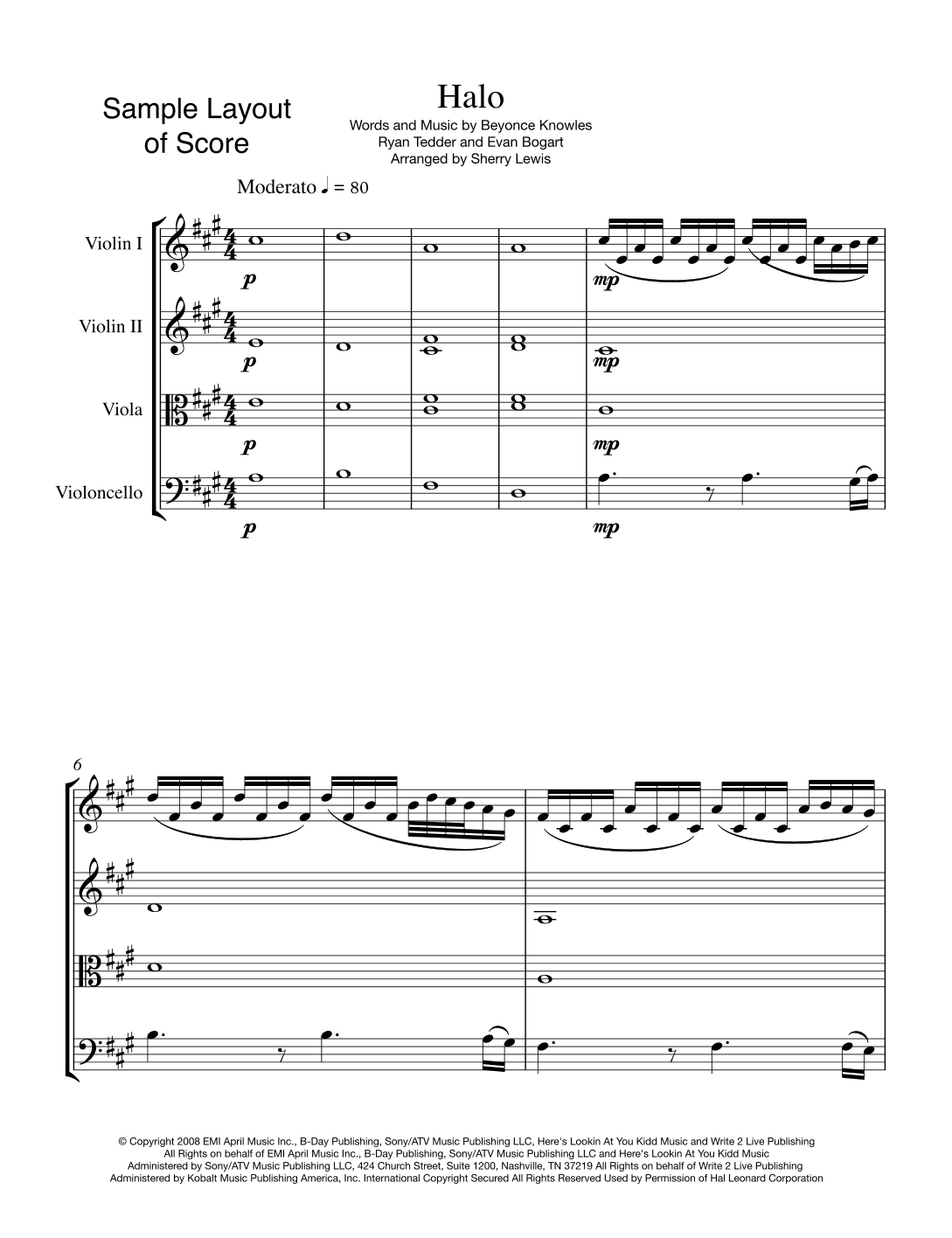 Halo (arr. Sherry Lewis)