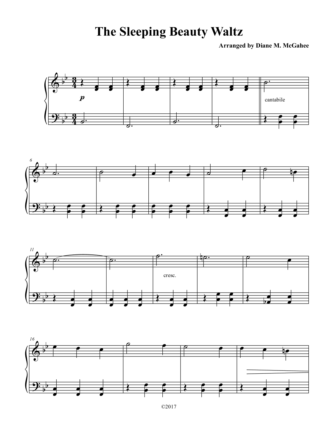 The Sleeping Beauty Waltz (arr. Arranged by Diane M. McGahee)