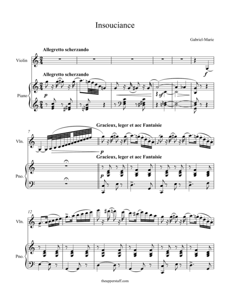 Insouciance (arr. Nick Lacanski)