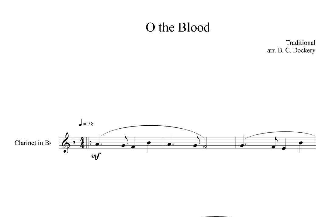 O The Blood (Clarinet Solo) (arr. B. C. Dockery)