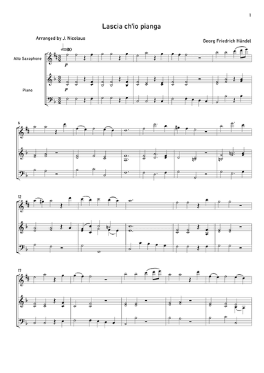 Lascia ch'io pianga (arr. John Nicolaus)