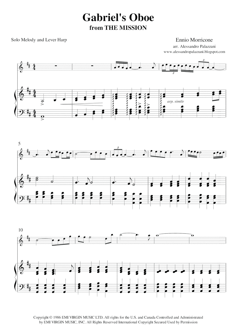 Gabriel's Oboe (arr. Alessandro Palazzani)