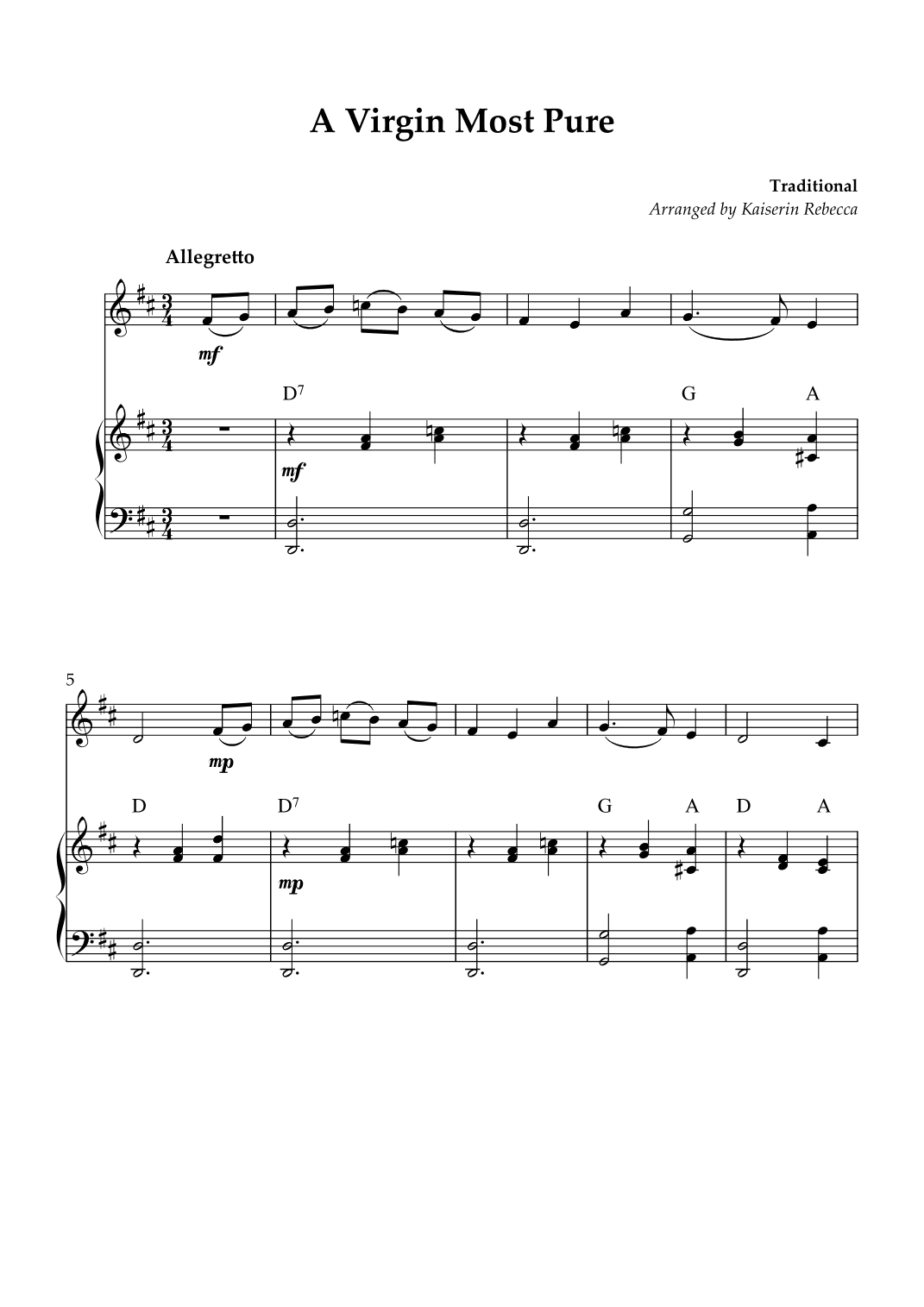 A Virgin Most Pure (arr. Kaiserin Rebecca)