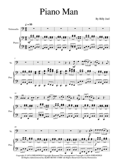Piano Man (arr. Golden Skull Editions)