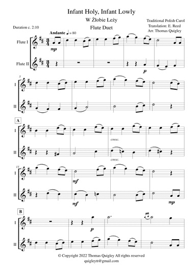 Infant Holy, Infant Lowly (Flute Duet) (arr. Thomas Quigley)