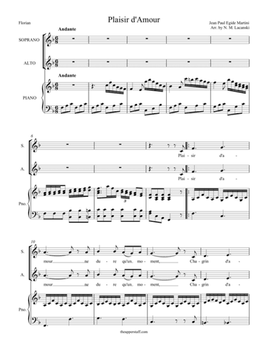 Plaisir d'amour (arr. Nick Lacanski)