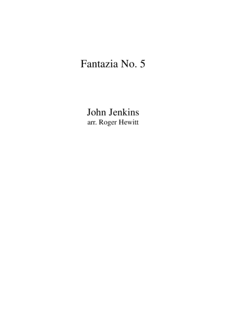 Jenkins - Fantazia No. 5 (arr. Roger Hewitt)