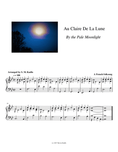 Au Claire De La Lune (By the Pale Moonlight) (arr. Steven Kudlo)