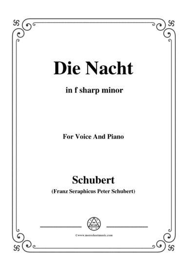Schubert-Die Nacht,in f sharp minor,D.534,for Voice and Piano (arr. MSM)