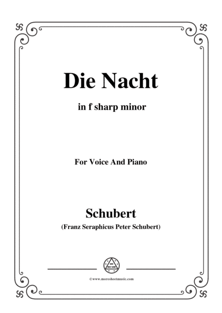 Schubert-Die Nacht,in f sharp minor,D.534,for Voice and Piano (arr. MSM)