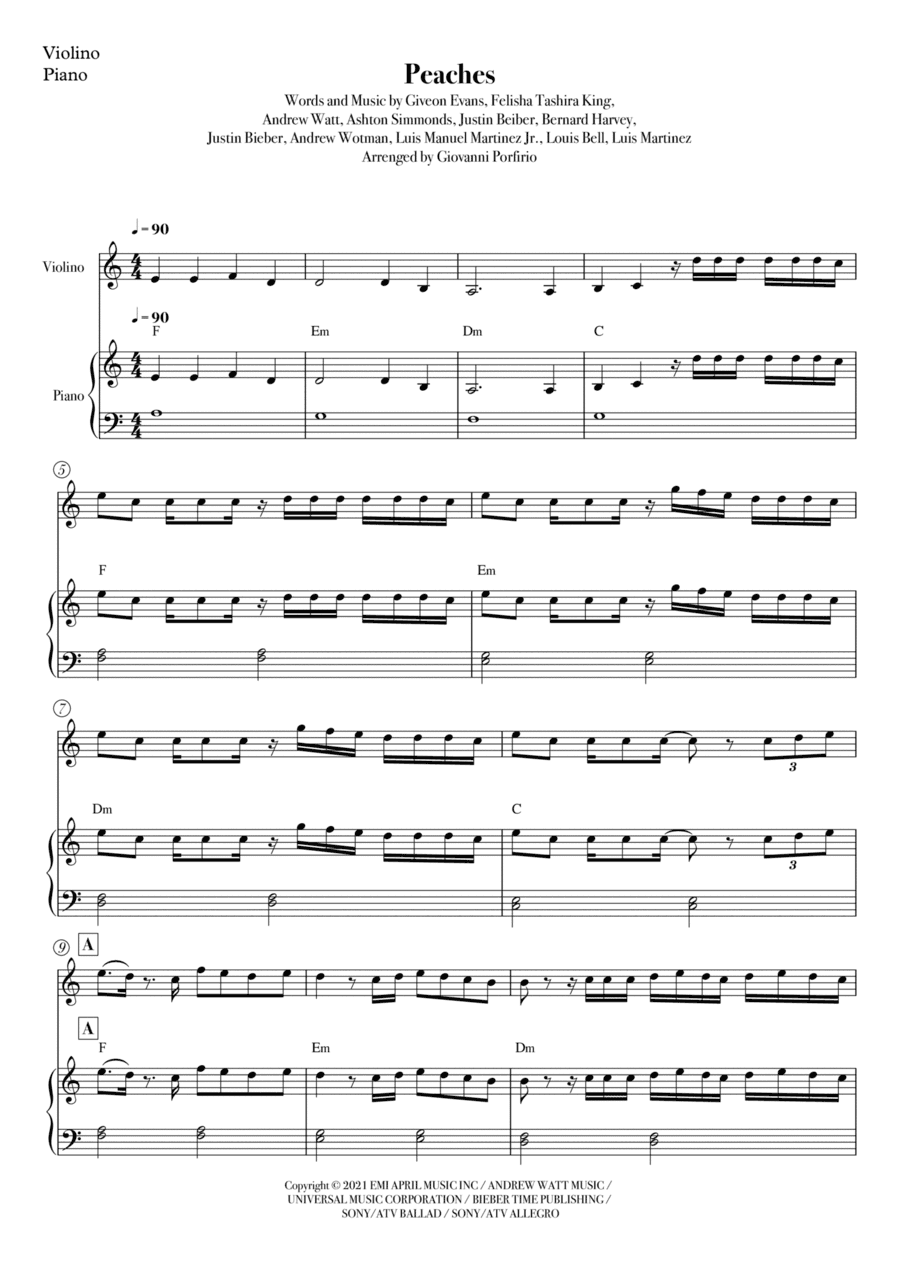Peaches (arr. Giovanni Porfirio)