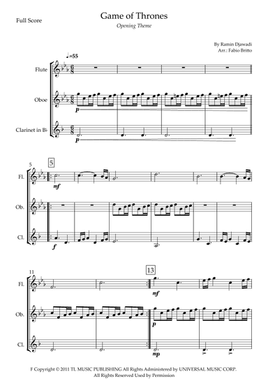 Game Of Thrones (arr. Fabio Britto)