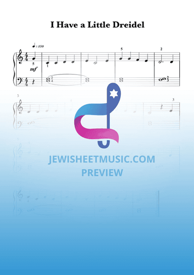 I have a little dreidel. Children Hanukkah song. Easy piano (arr. R. Sloboder)