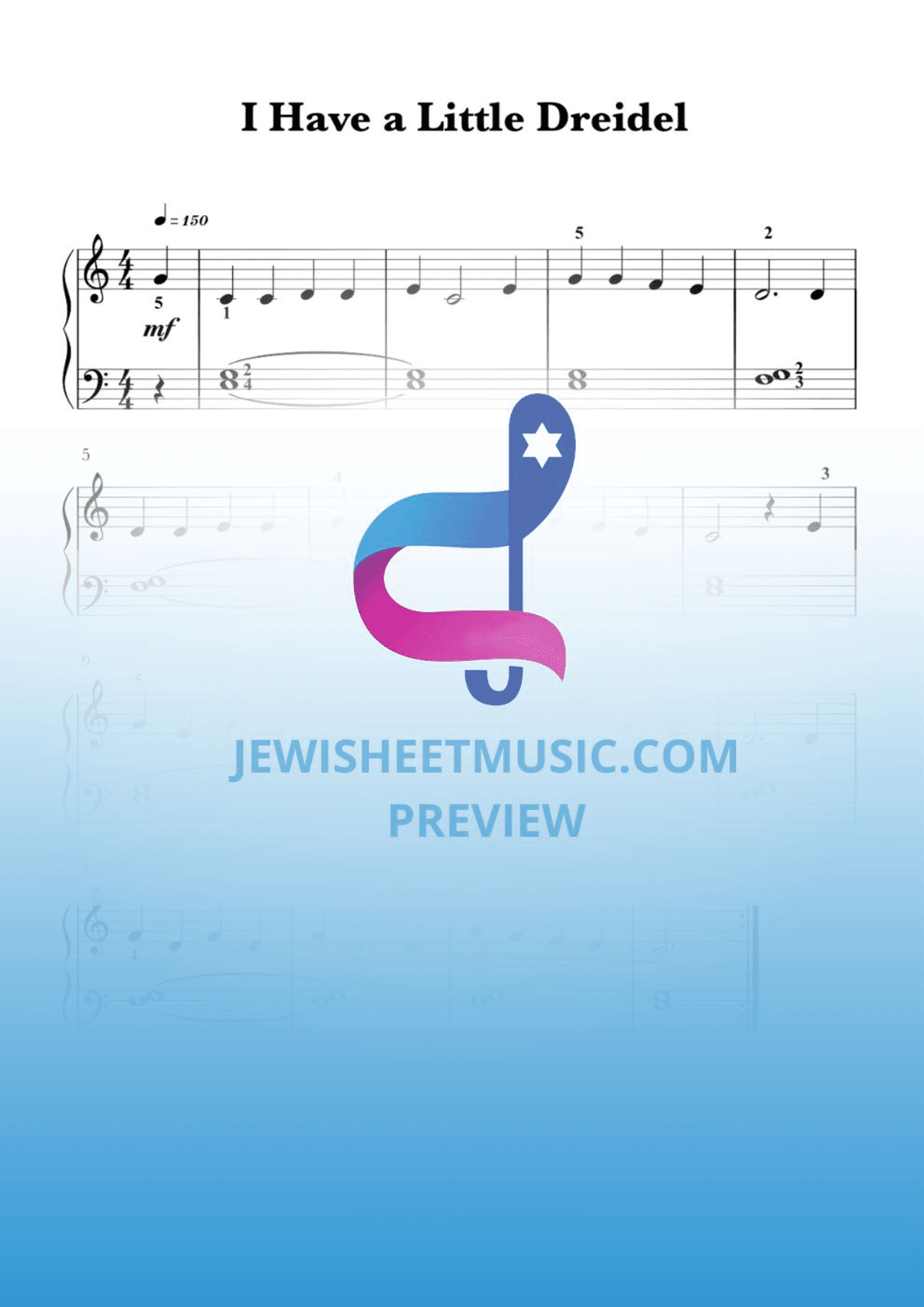I have a little dreidel. Children Hanukkah song. Easy piano (arr. R. Sloboder)