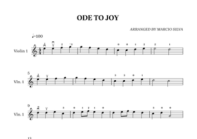 ODE TO JOY - VIOLIN (arr. Márcio Silva)
