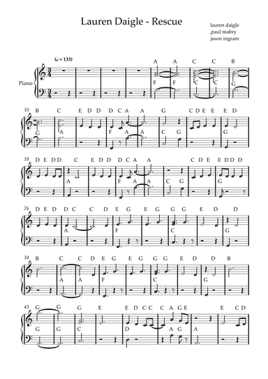 Rescue (arr. by ezequiel)