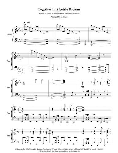 Together In Electric Dreams (arr. G. Tiago)