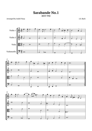 Sarabande No.1 BWV 990 (arr. André Nusa)